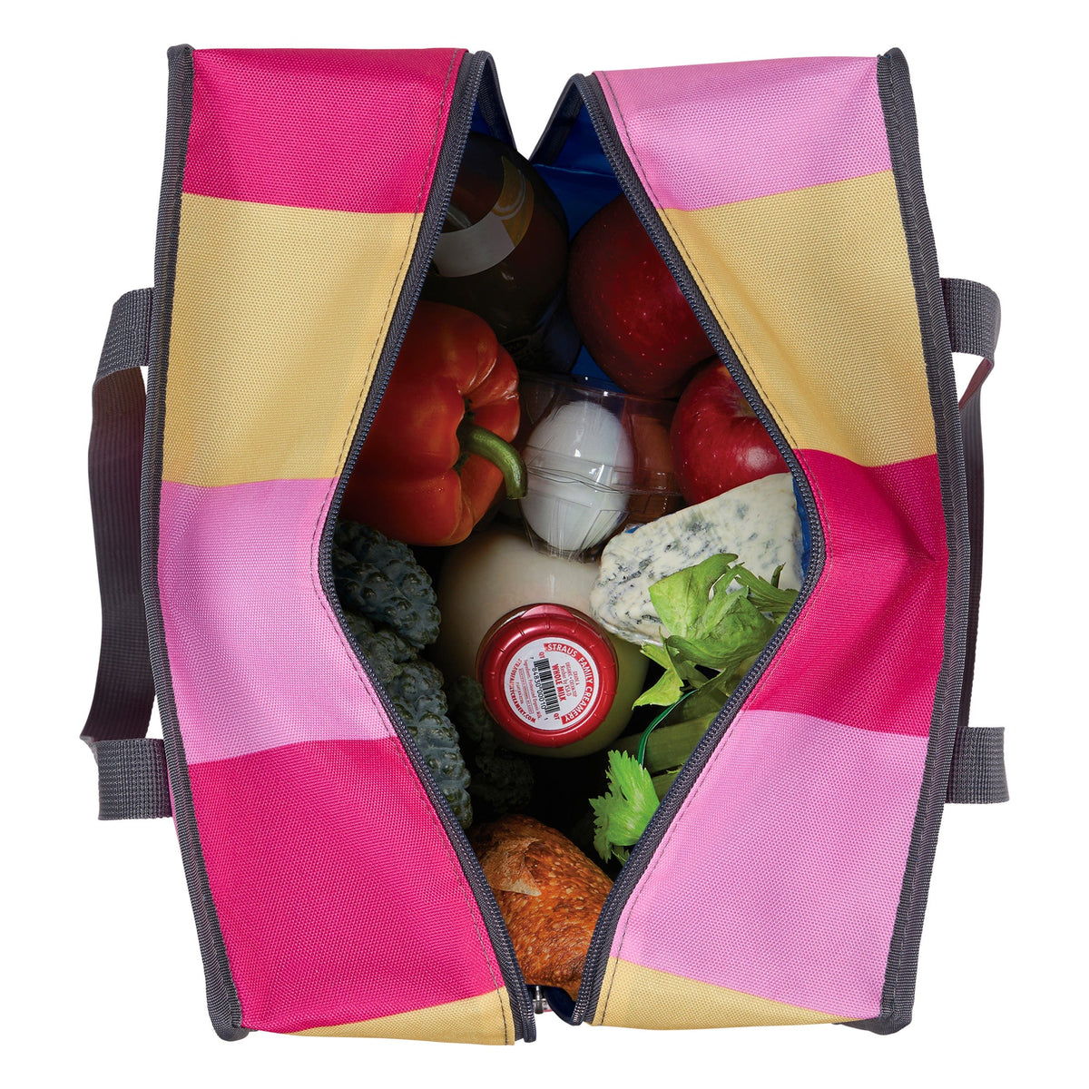 freezable-grocery-tote-j6 Freezable-Grocery-Tote-PinkStripes-Top-Down-Food-Combo-Filled_LORES.jpg