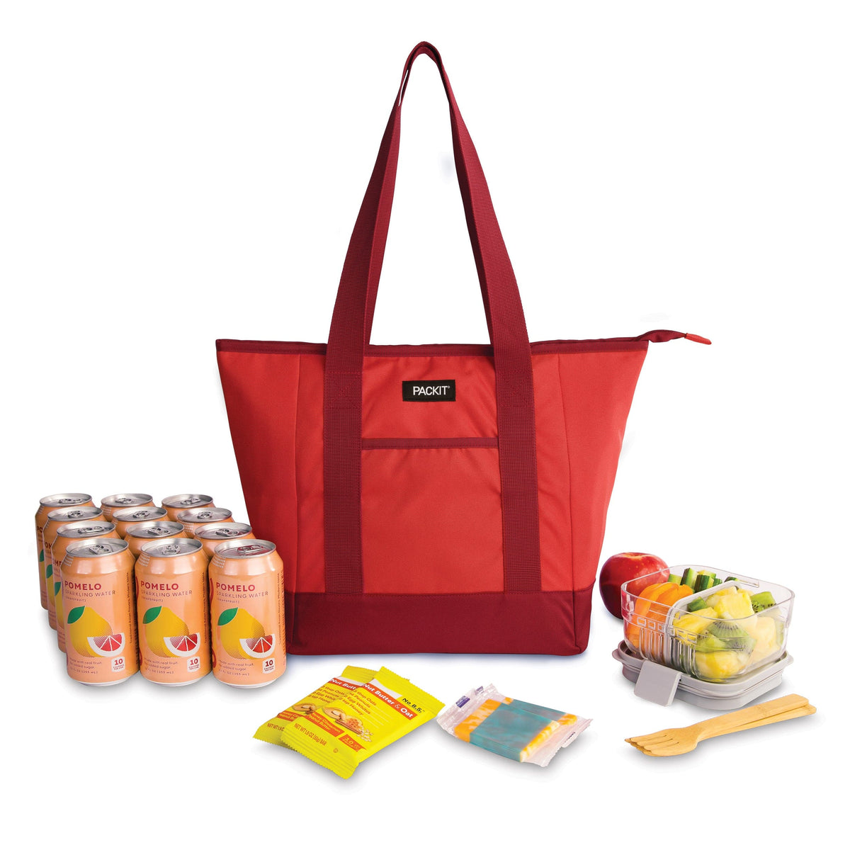 freezable-12-can-tote-cooler-k0 freezable-12-can-tote-cooler-poppy-front-food-combo.jpg