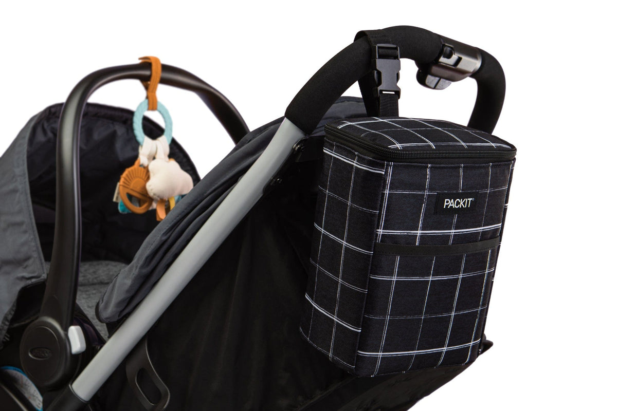 freezable-double-baby-bottle-bag-p3 freezable-double-baby-bottle-bag-black-grid-lifestyle-stroller.jpg