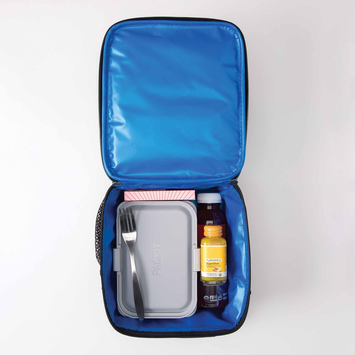 freezable-upright-lunch-box-l1 freezable-upright-lunch-box-black-gray-top-view-with-food.jpg